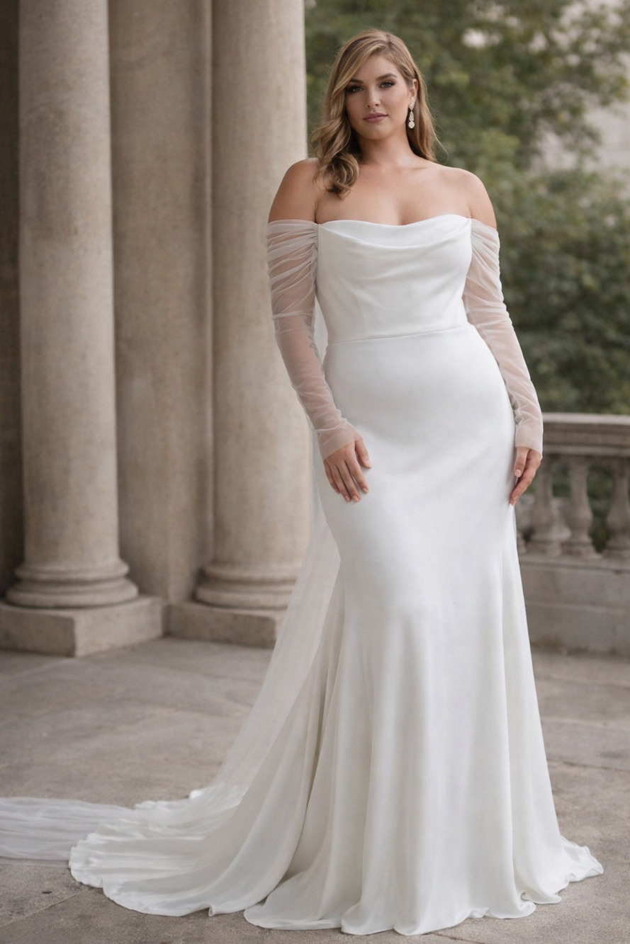 Jenny Yoo Olivia Wedding Dress Size 18 Ivory Off Shoulder Bridal Gown NWT